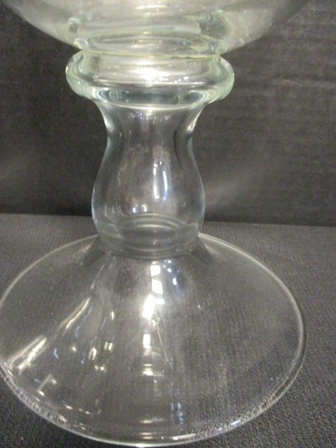 Pair of Large Clear Glass Footed Hurricane Vases/Candleholders - 2