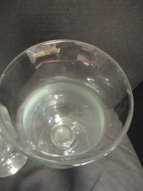 Pair of Large Clear Glass Footed Hurricane Vases/Candleholders - 3