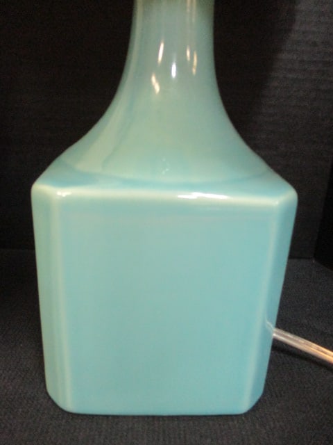 Pair of Turquoise Square Table Lamps - 2