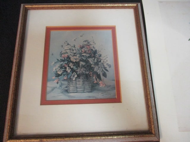 2 Vintage Floral Lithograph Prints - 5