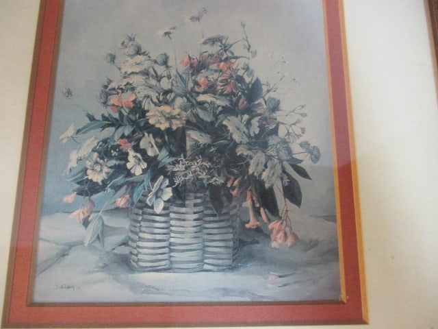 2 Vintage Floral Lithograph Prints - 6