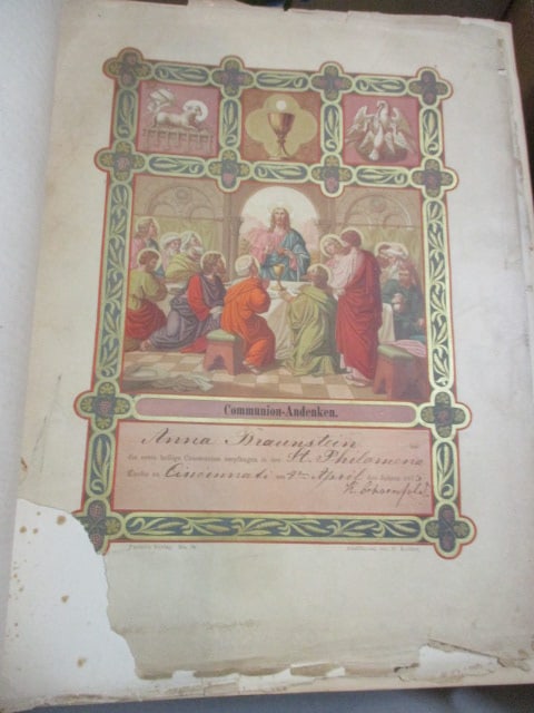 Antique "The Holy Catholic Bible" Large Book - 6