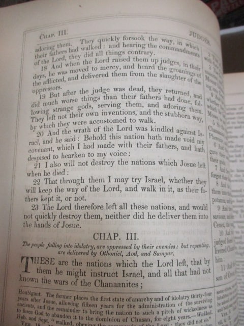 Antique "The Holy Catholic Bible" Large Book - 8
