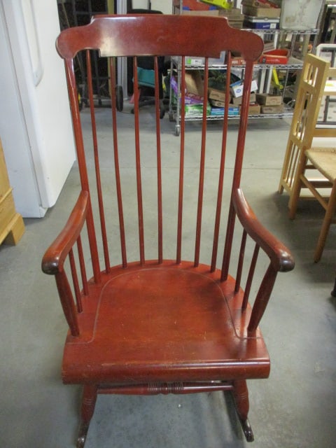 Spindle Back Wood Rocking Chair (1 of 6)
