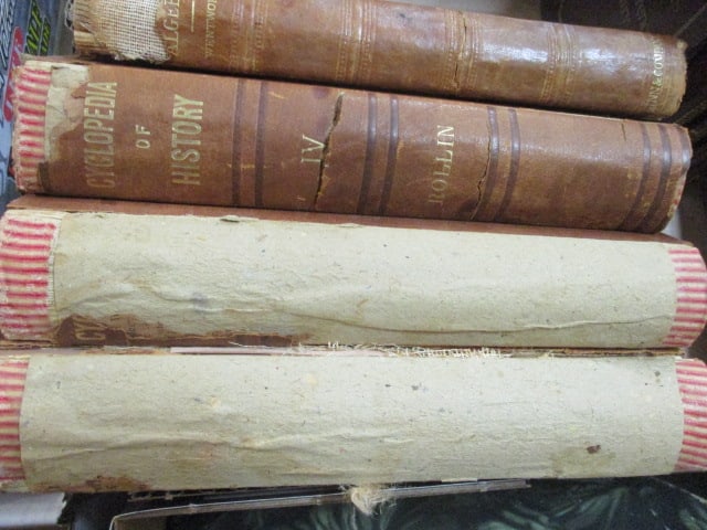 3 Antique "Cyclopedia of History" Books with 1883 notation, 1891 "Elements - 2