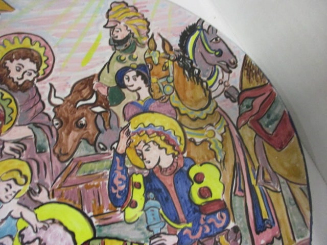 Religious Art Lot - "Angels of Mercy" Matted Saying, Handpainted Nativity - 5
