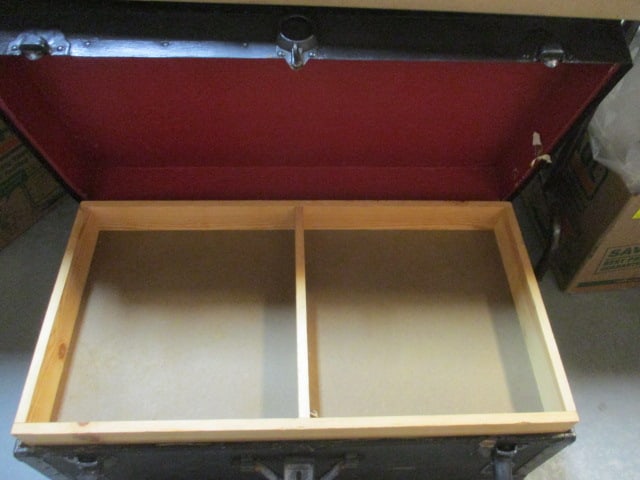 Vintage Footlocker with Wood Tray - 4