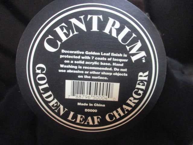 Set of 8 Centrum Golden Leaf Lacquer Acrylic Charger Plates - 3