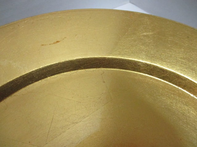 Set of 8 Centrum Golden Leaf Lacquer Acrylic Charger Plates - 4