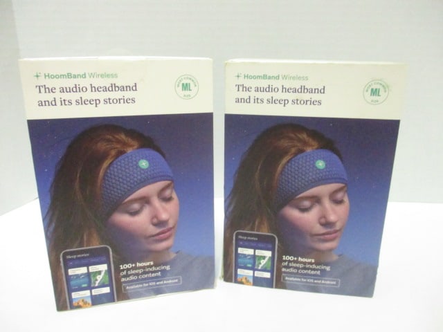 2 HoomBand Wireless Audio Headbands in Original Boxes: Size ML