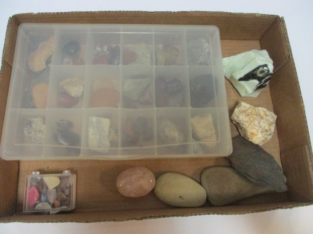 Collection of Polished and Unpolished Stones, Crystals, and Minerals: see pictures and preview for selection and condition