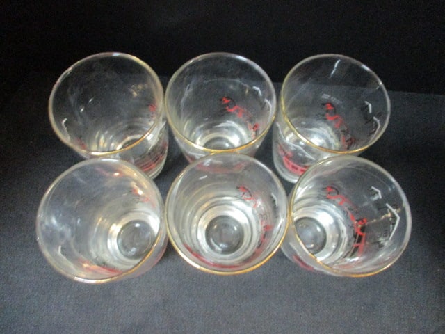 Vintage Set of 6 Libbey "Curio" Stagecoach Scene Glasses - 2