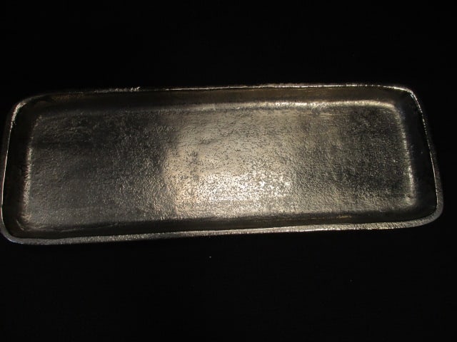 Vintage Textured Nickel Tray - Made in India - 2