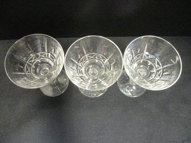 3 Vintage Waterford "Kylemore" Liquor Cocktail Crystal Stem Glasses - 2
