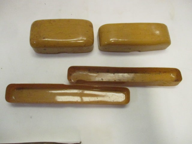 Mid Century Modern Celluloid Travel Case Containers Set - 2