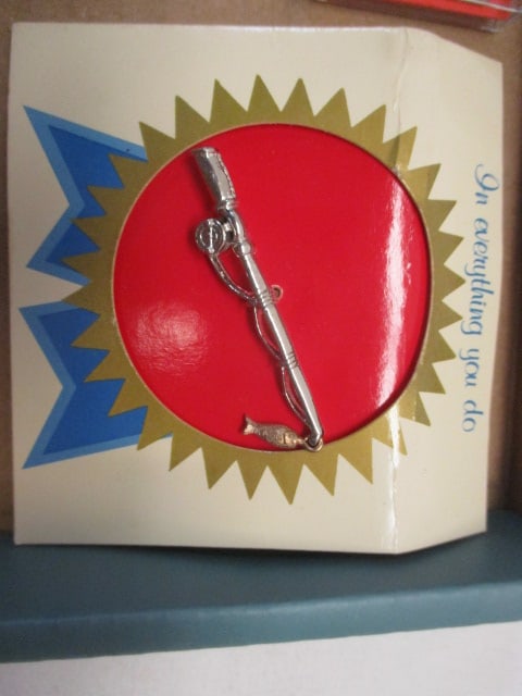 Collection of Vintage Pins and Pendants - 1896 Lacqueret, Avon Fishing Pole, - 2