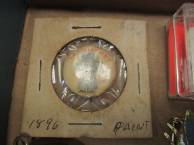 Collection of Vintage Pins and Pendants - 1896 Lacqueret, Avon Fishing Pole, - 5
