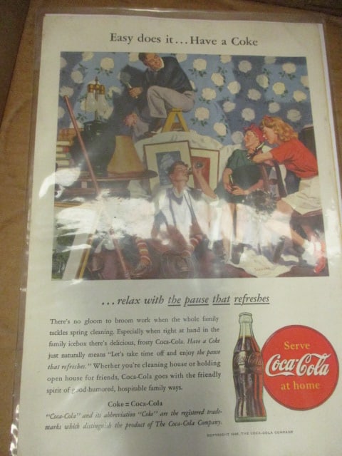 4 Vintage 1940s - 1960s "Coca-Cola" Advertisements - 5