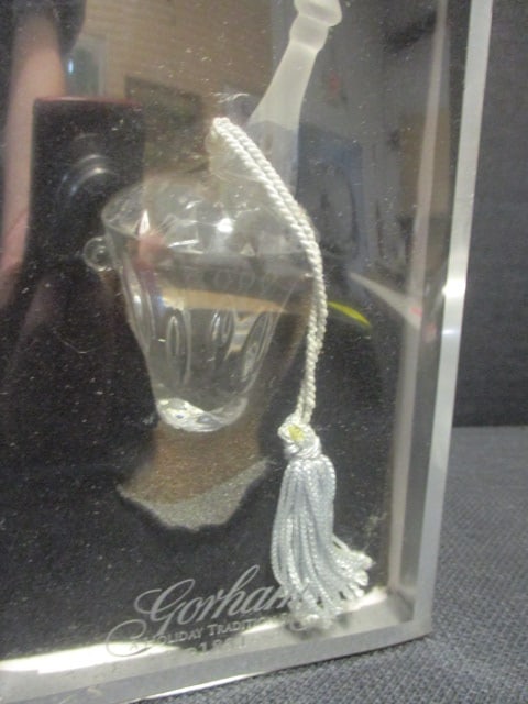 Gorham 2000 Crystal Ice Bucket Ornament and Etched Blown Glass Ball Ornament - 4