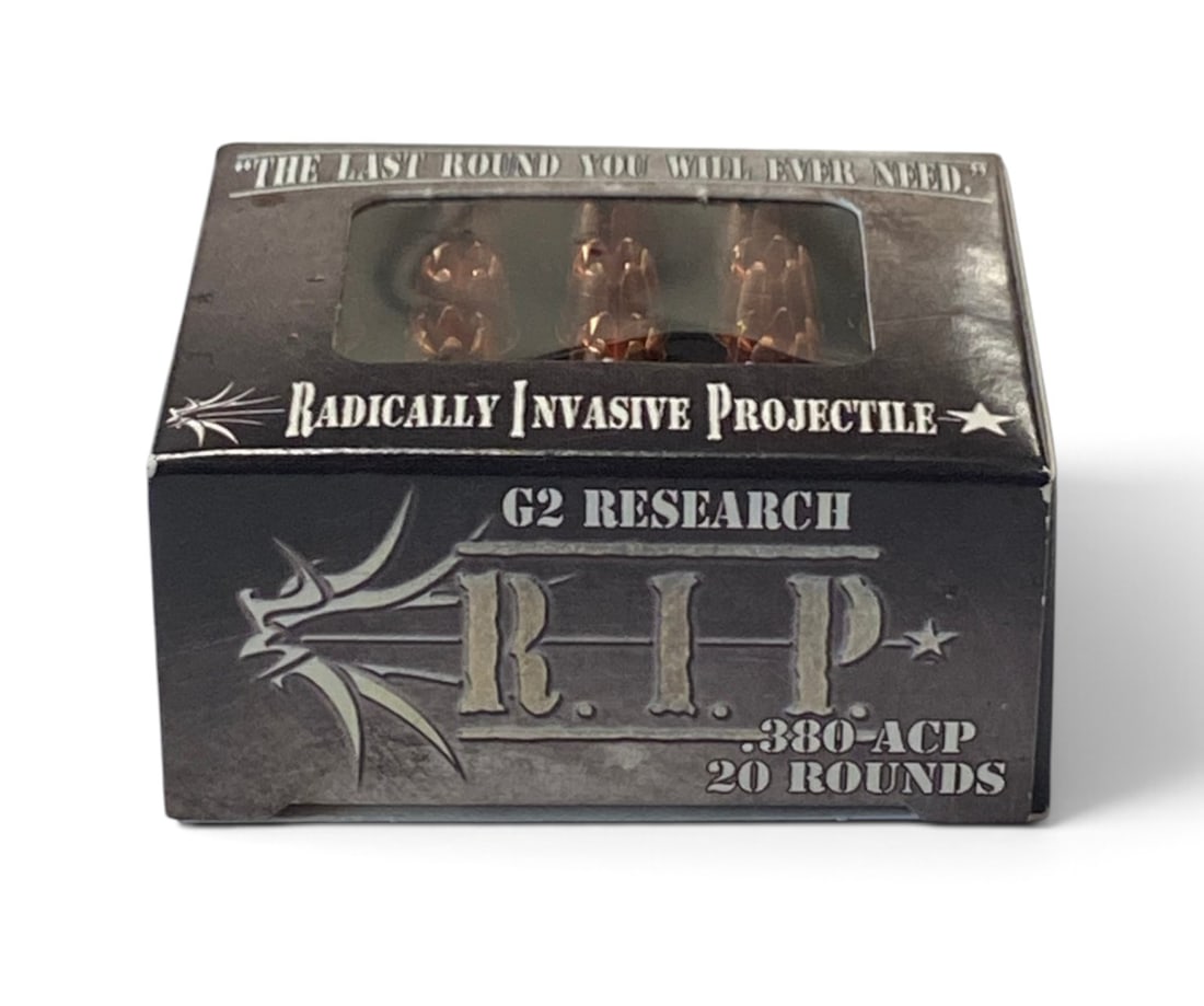 NIB 20rds. of .380 ACP 62gr. Solid Copper RIP G2 Research Ammunition: Radically Invasive Projectice. Very hardcore!
