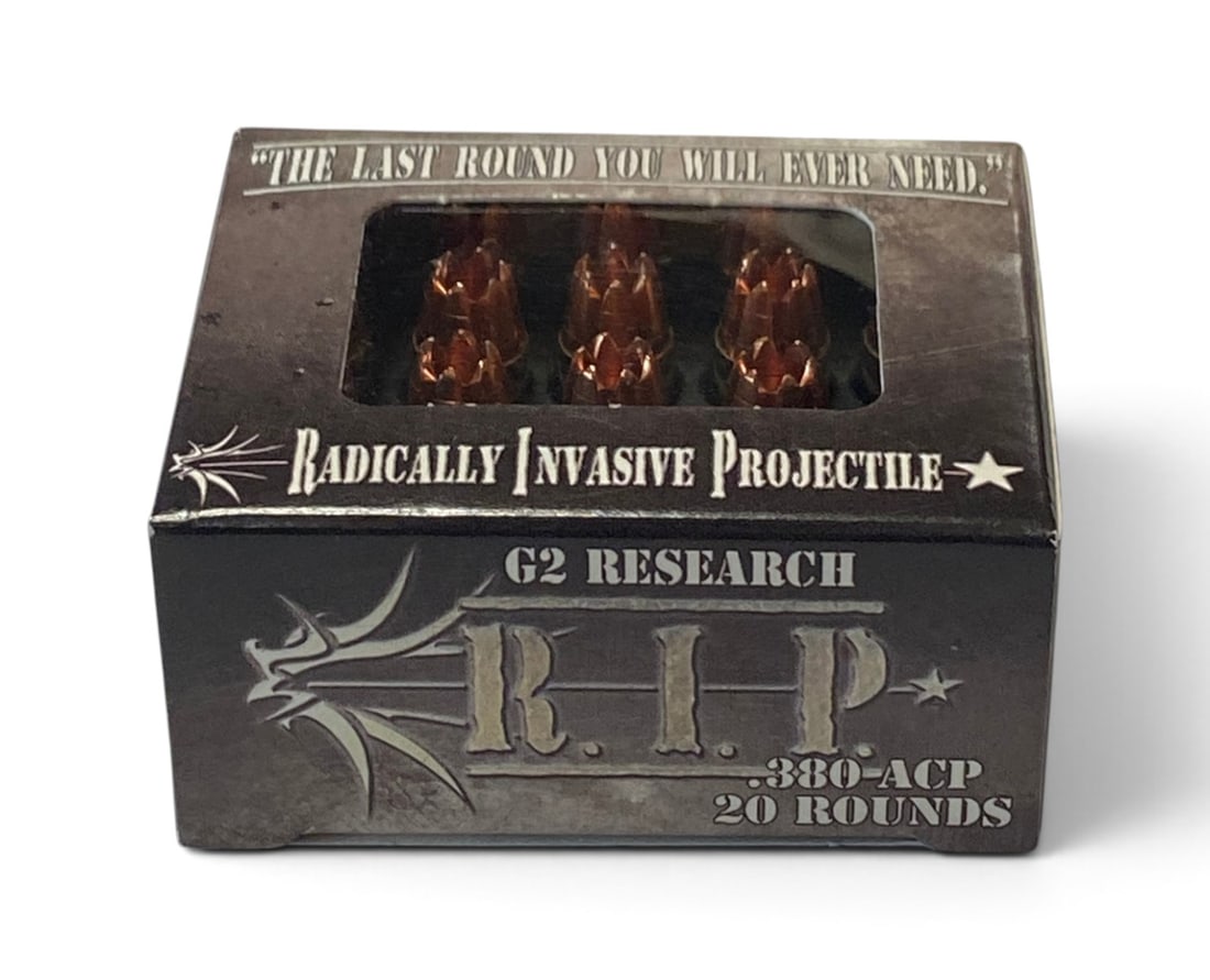 NIB 20rds. of .380 ACP 62gr. Solid Copper RIP G2 Research Ammunition: Radically Invasive Projectice. Very hardcore!