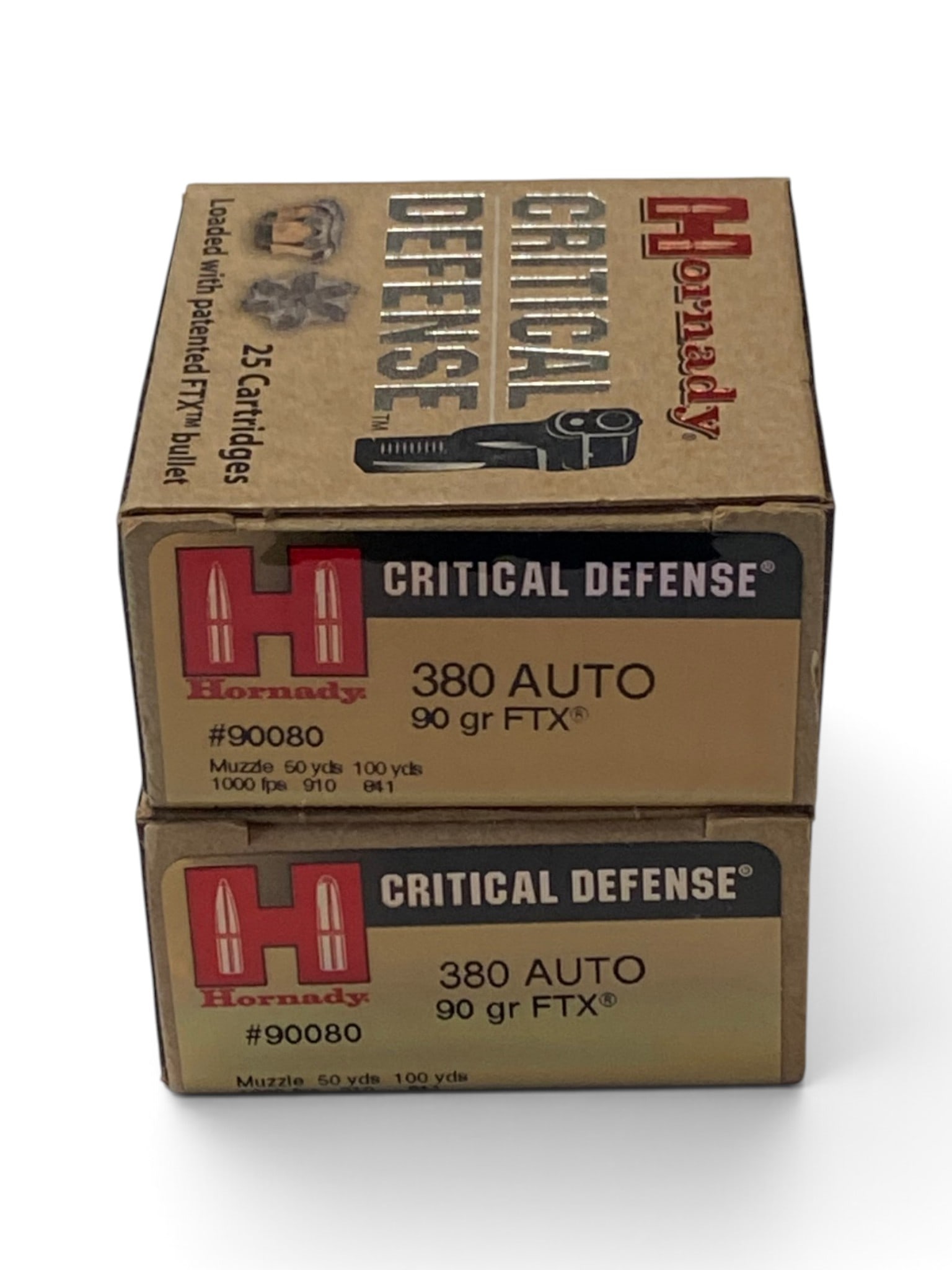 NIB 50rds. of .380 AUTO 90gr. FTX Hornady Critical Defense Ammunition: See Photo