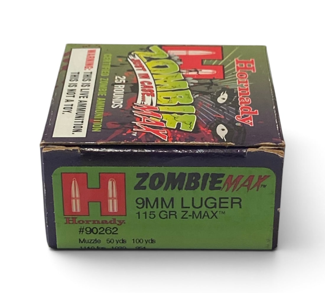 NIB 25rds. of 9mm LUGER 115gr. Z-MAX Hornady Zombie Max Ammunition: See Photo