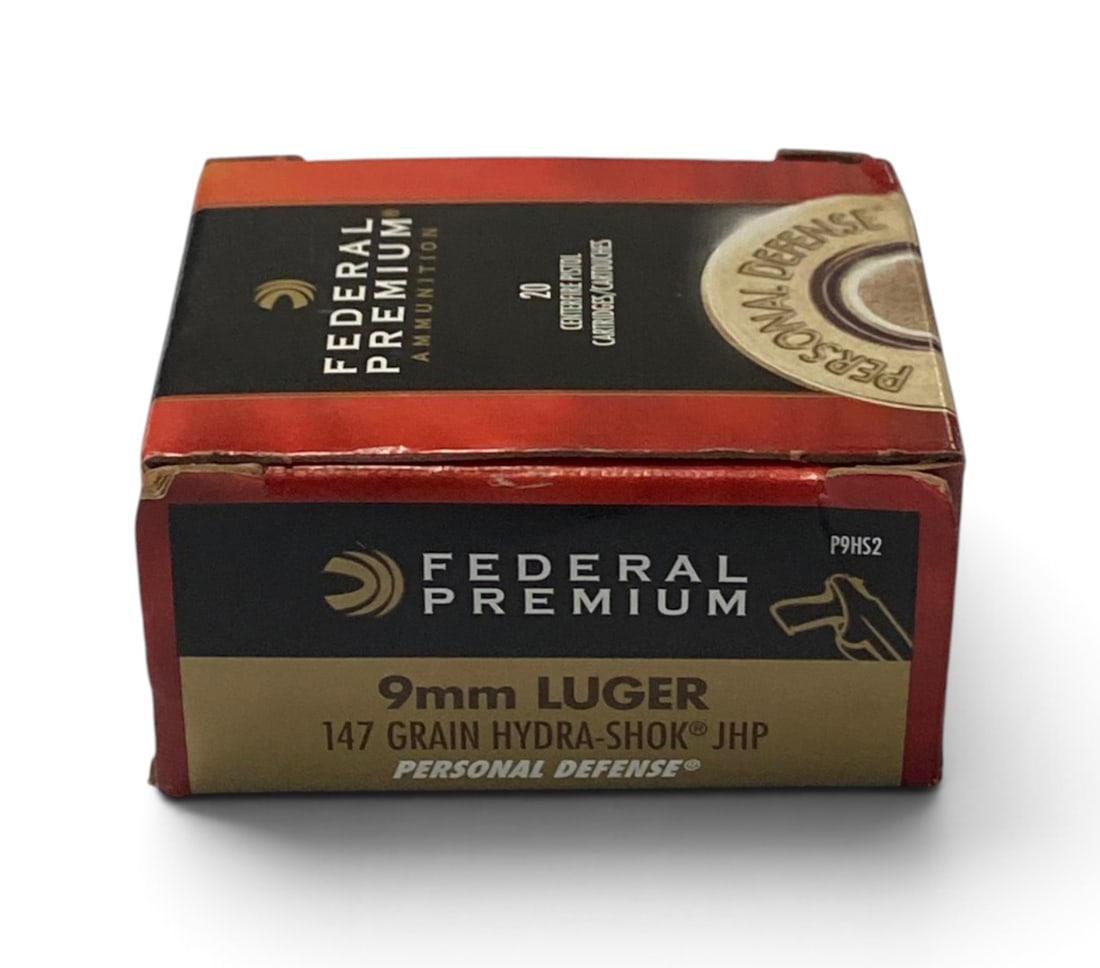 NIB 20rds. of 9mm LUGER 147gr. Hydra-Shok JHP Federal Premium Personal Defense Ammunition: See Photo