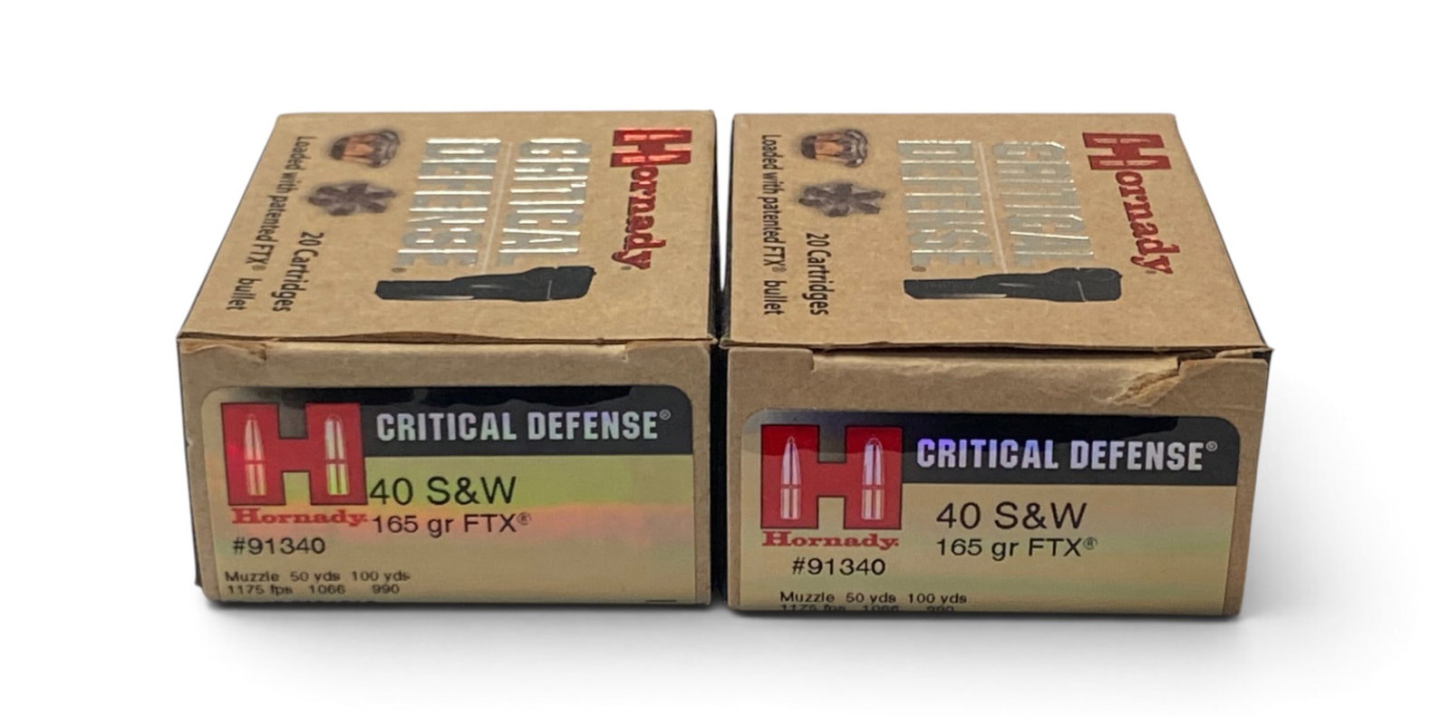 NIB 40rds. of .40 S&W 165gr. FTX Hornady Critical Defense Ammunition: See Photo