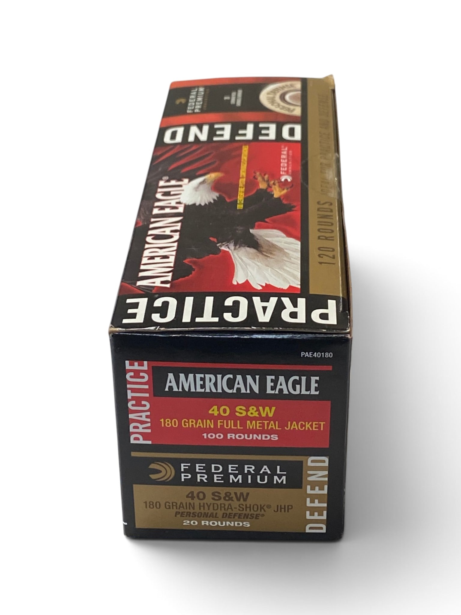 NIB 120rds. of .40 S&W Practice & Defend FMJ/JHP Federal American Eagle Ammo Combo (1 of 1)