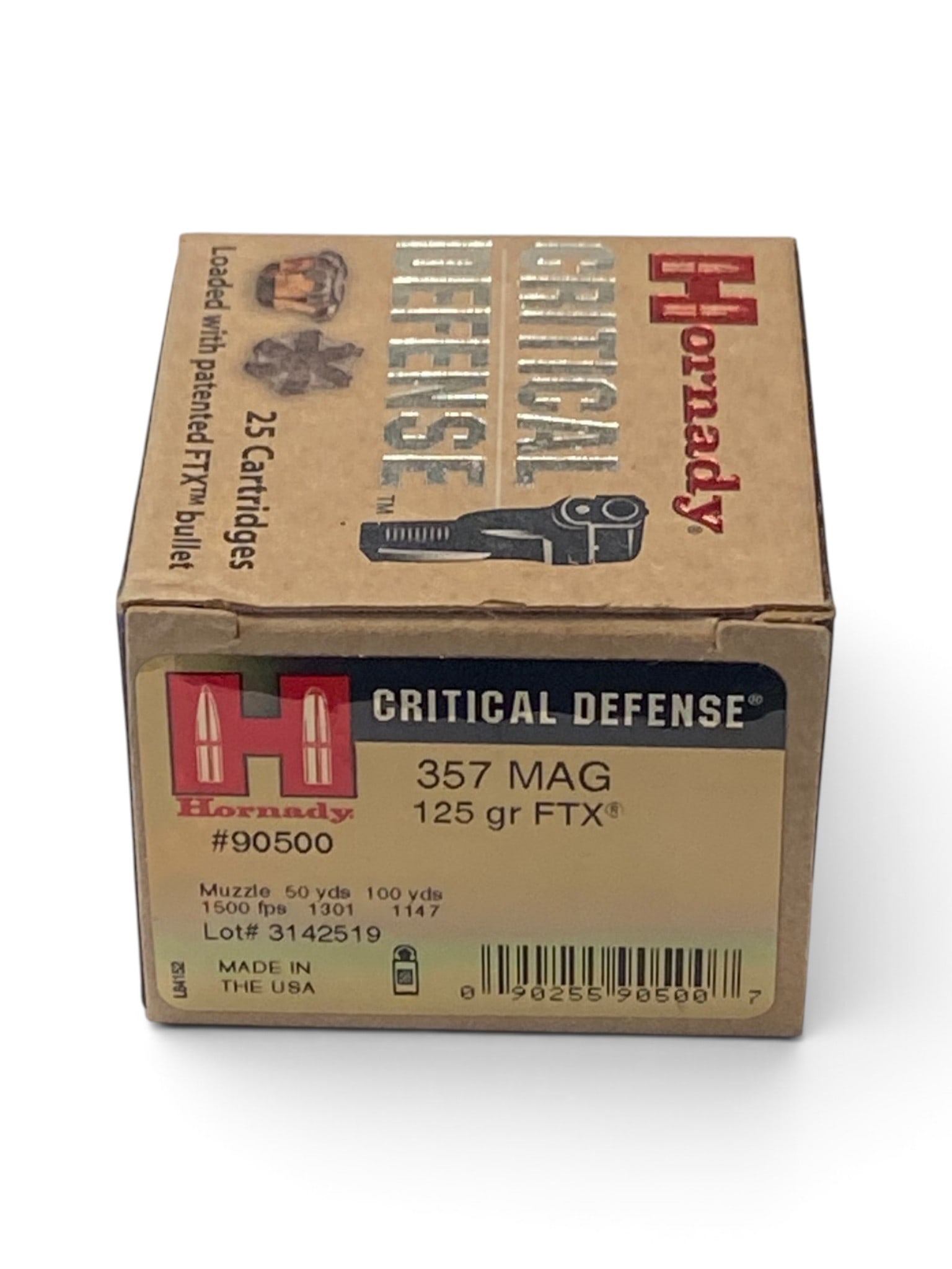 NIB 25rds. of .357 MAG 125gr. FTX Hornady Critical Defense Ammunition: See Photo
