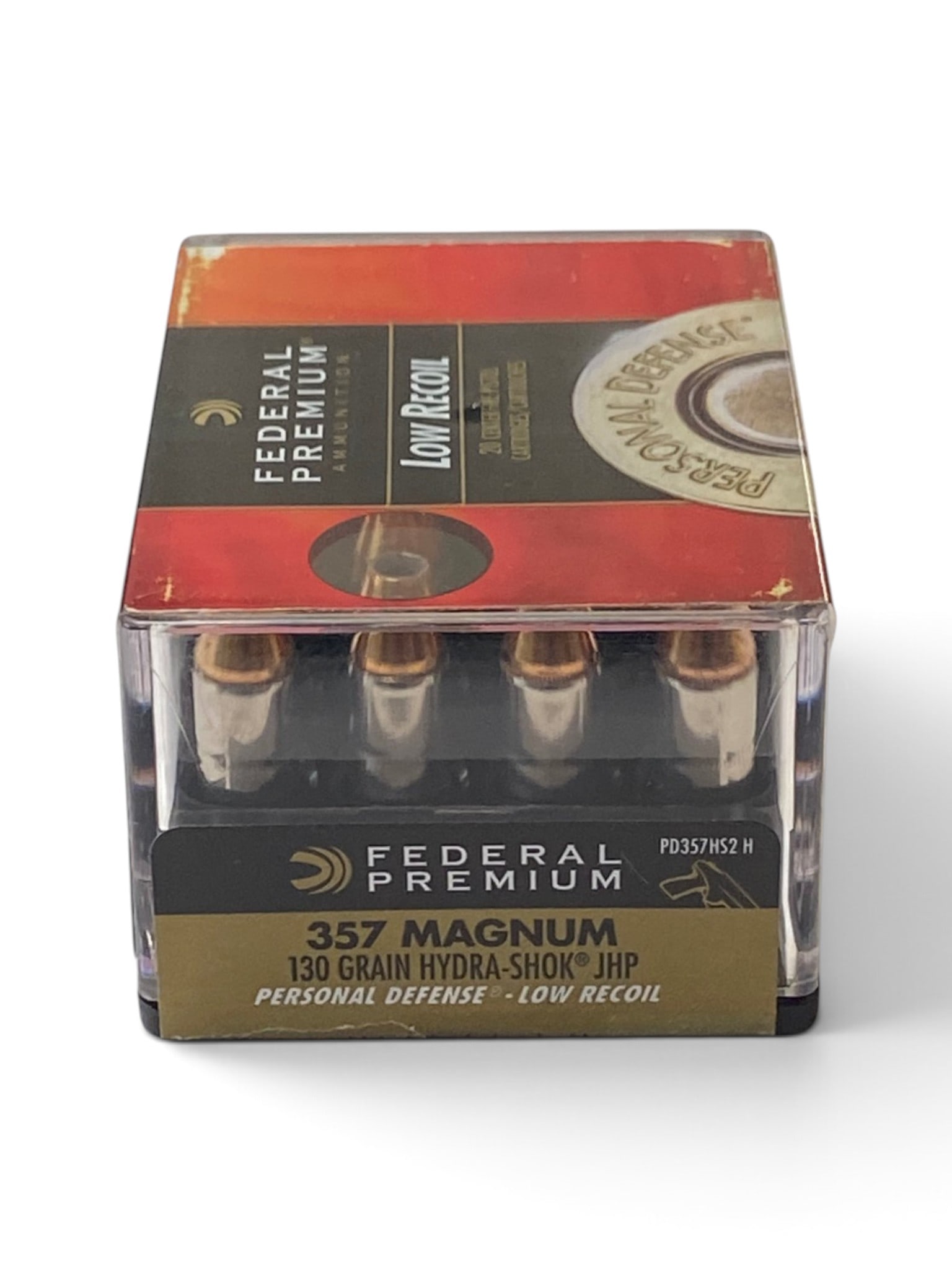 NIB 20rds. of .357 MAGNUM 130gr. Hydra-Shok JHP Federal Personal Defense Low Recoil Ammunition: See Photo