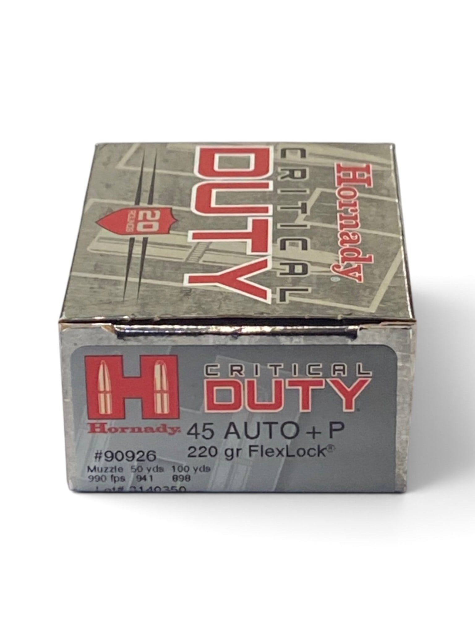NIB 20rds. of .45 AUTO +P 220gr. FlexLock Hornady Critical Duty Ammunition: See Photo