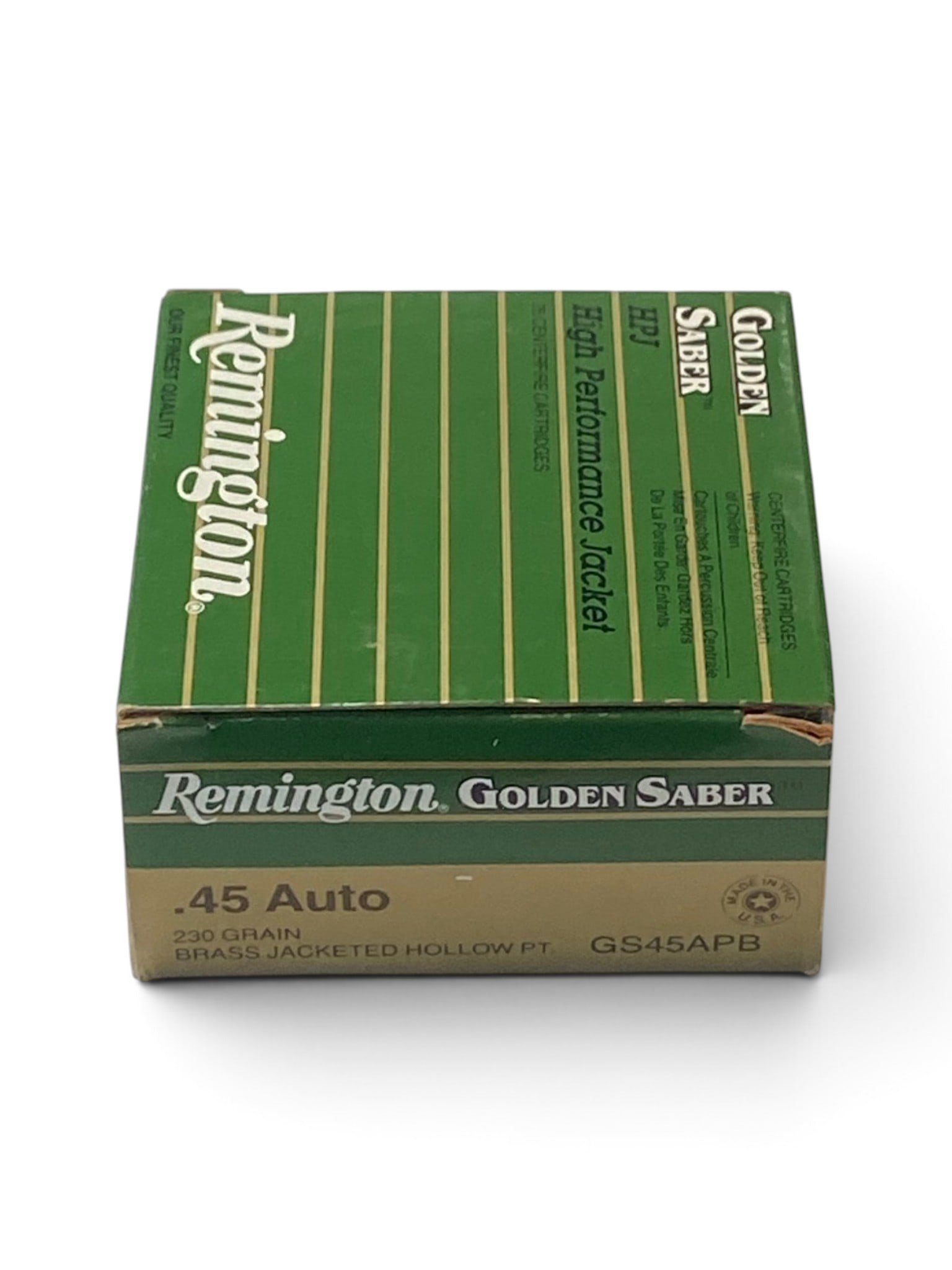 NIB 25rds. of .45 AUTO 230gr. Brass JHP Remington Golden Saber Ammunition: See Photo