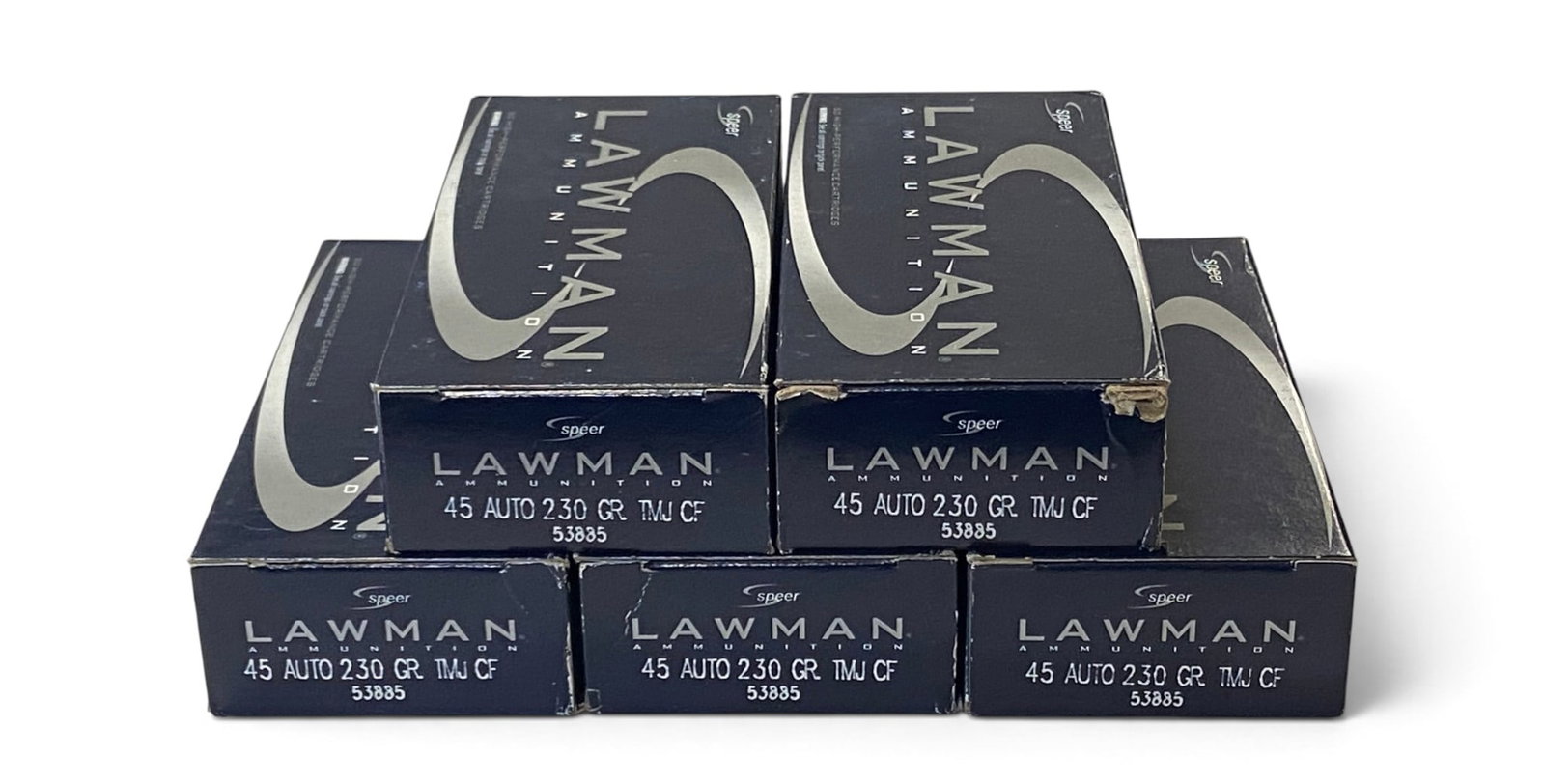 NIB 250rds. of .45 AUTO 230gr. TMJ CF Speer Lawman Ammunition: See Photo