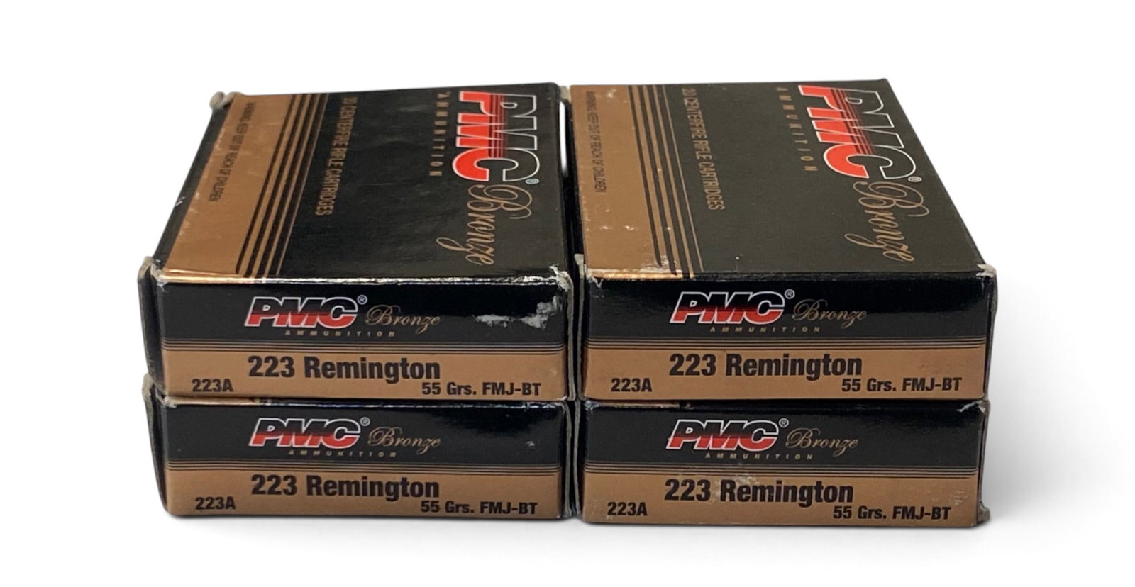 NIB 80rds. of .223 REM. 55gr. FMJ-BT PMC Bronze Ammunition: See Photo