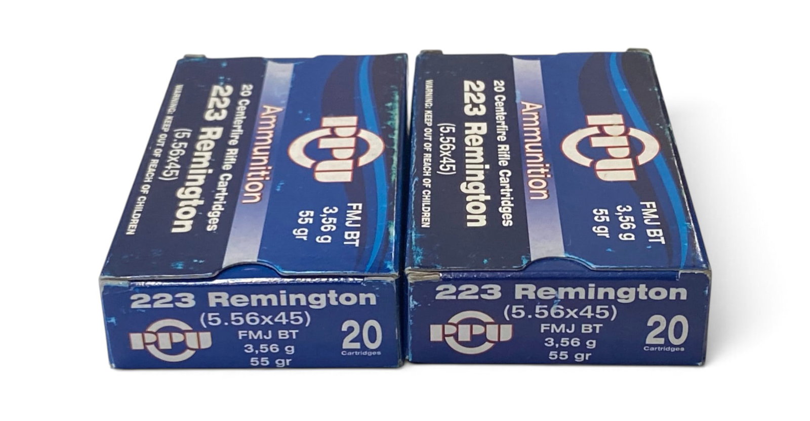 NIB 40rds. of .223 REM. 55gr. FMJ BT PPU Ammunition: See Photo