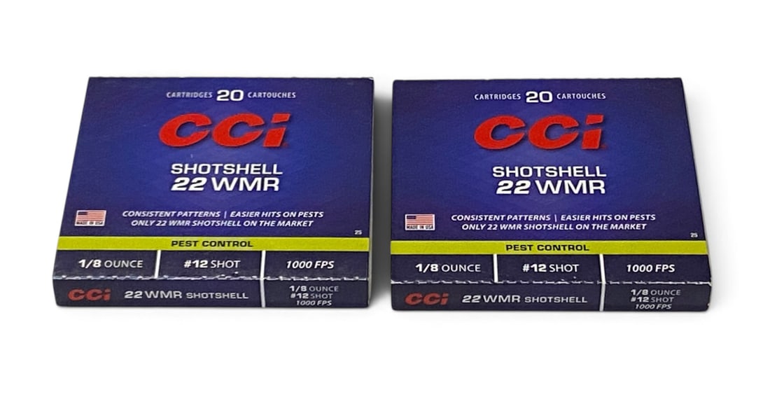 NIB 40rds. of .22 WMR 1/8 oz. #12 Shot CCI Shotshell Ammunition: See Photo