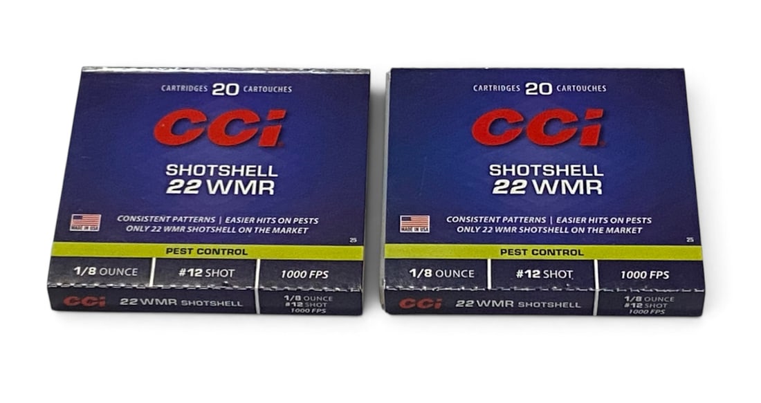 NIB 40rds. of .22 WMR 1/8 oz. #12 Shot CCI Shotshell Ammunition: See Photo