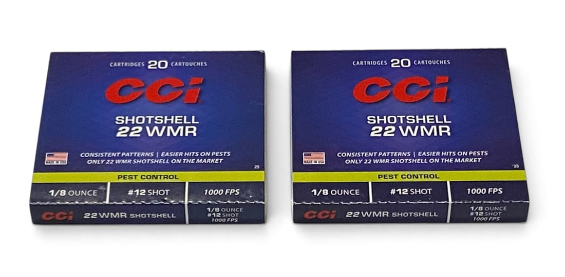 NIB 40rds. of .22 WMR 1/8 oz. #12 Shot CCI Shotshell Ammunition: See Photo