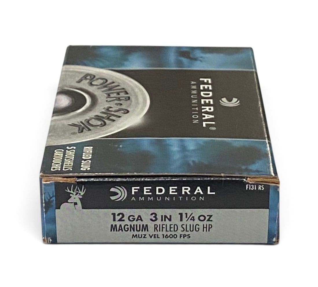 NIB 5rds. of 12 GA. 3” 1-1/4 oz. Magnum Rifled Slug HP Federal Defense Ammunition: See Photo