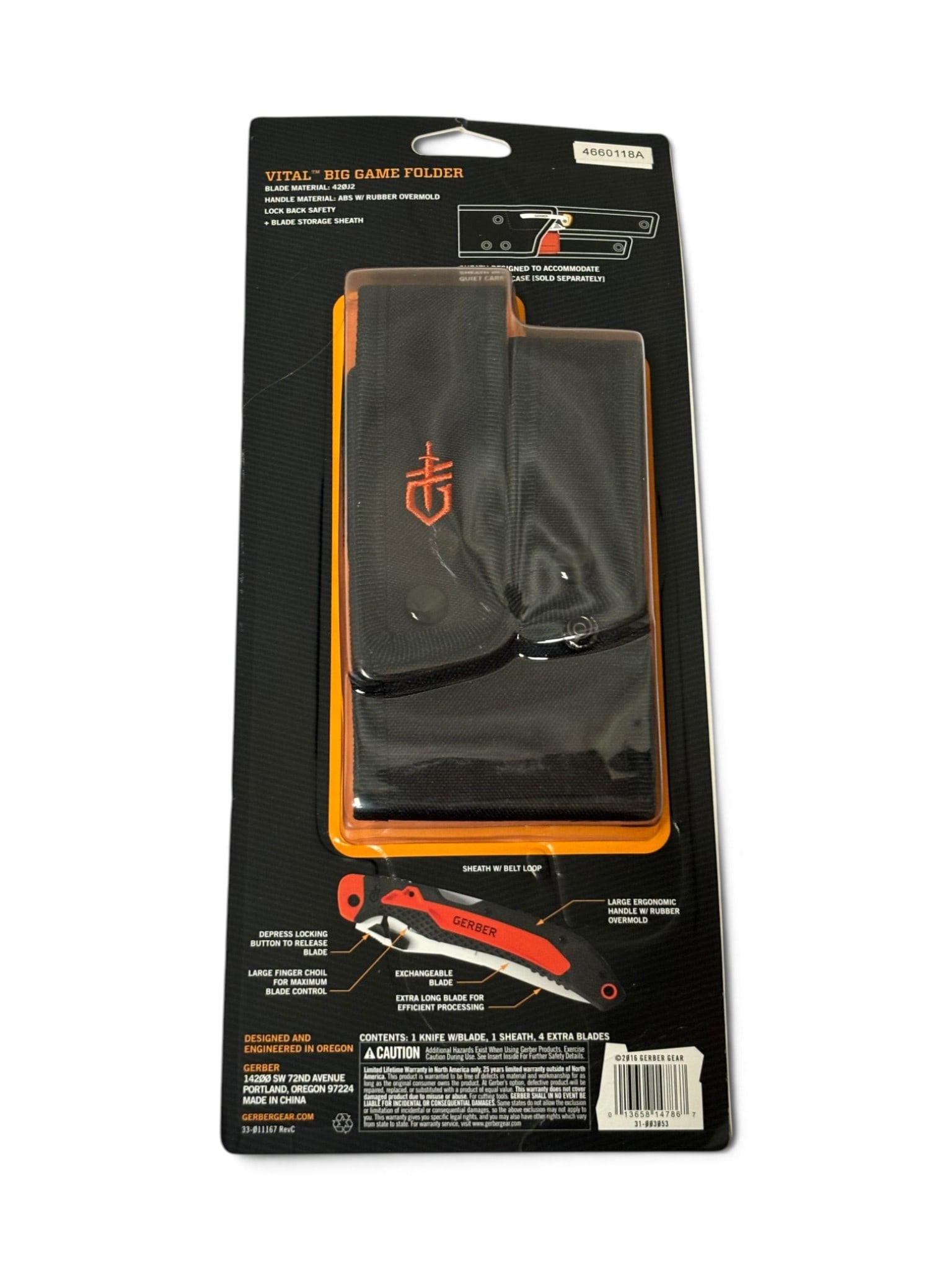 NIB Gerber Hunting Vital Big Game Folding Knife with Replacement Blades - 3