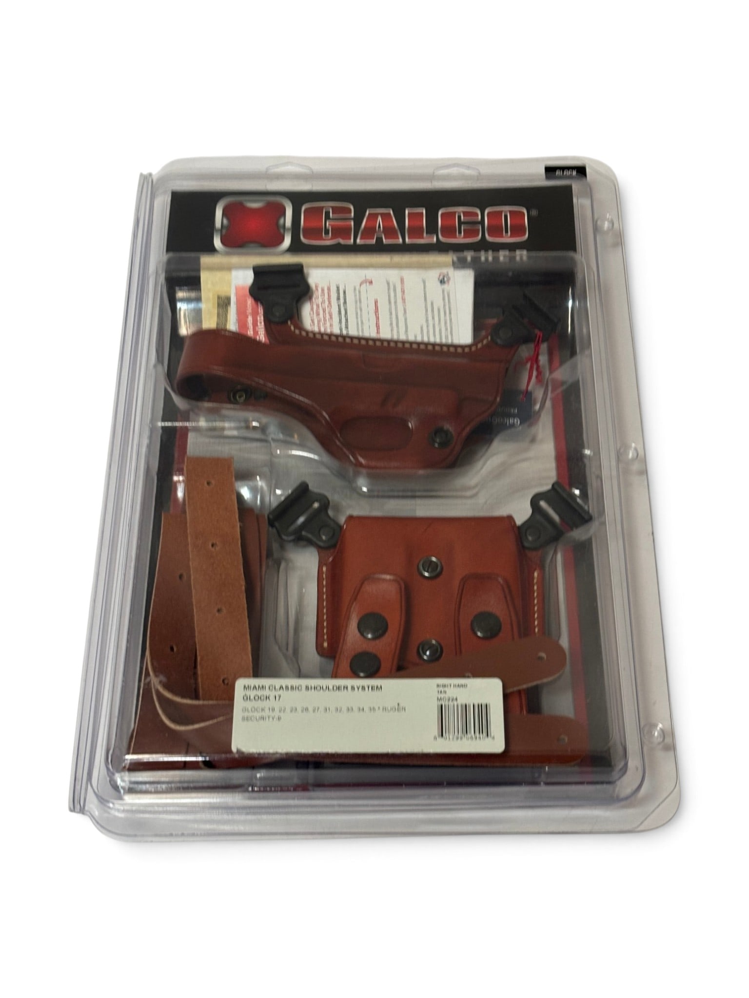 NIB Galco Miami Classic Shoulder Holster for Glock and Ruger Security: Glock 17, 19, 22, 23, 26, 27, 31, 32, 33, 34, 35 and Ruger Security 9