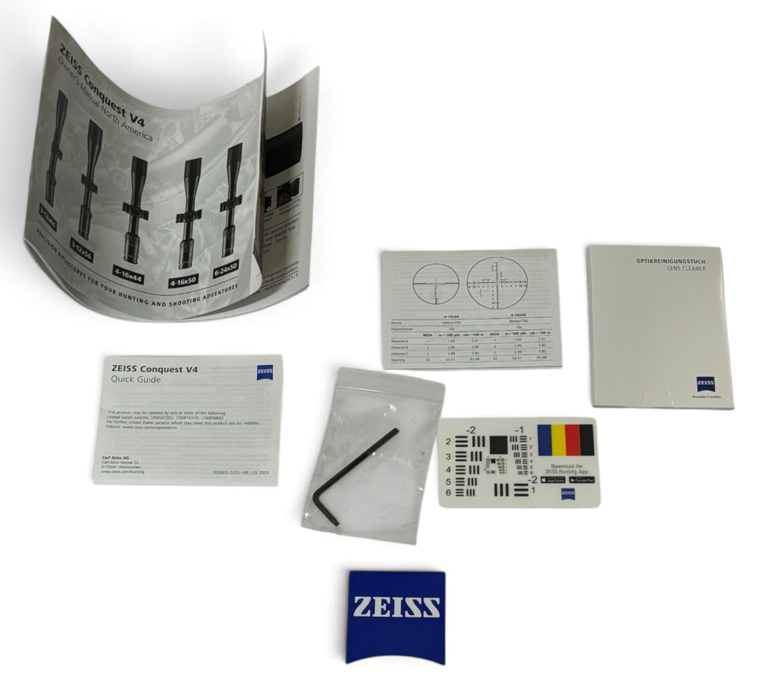 NIB Zeiss Conquest V4 4-16x44 Z-Plex 30mm Scope w/ Lens Covers - 4