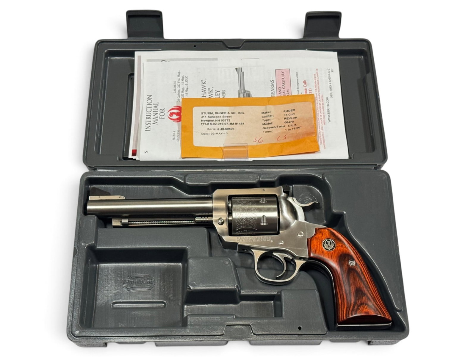 Excellent 2013 Ruger New Model Blackhawk .45 LC 5.5” Revolver with Original Box - 3
