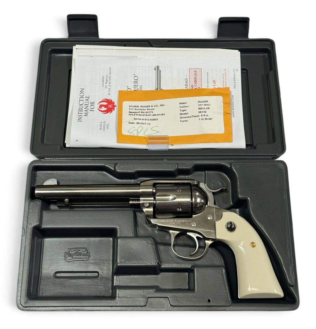 LNIB 2013 Ruger New Vaquero .357 MAG. High Gloss Stainless Revolver in Case  - 3
