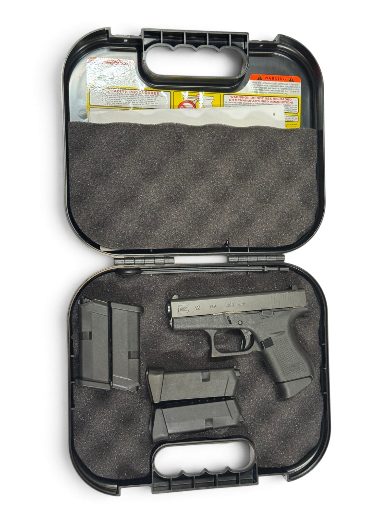 Excellent Glock Model 42 Gen 5 .380 ACP Semi-Automatic Pistol w/ 5 Mags in Case - 4