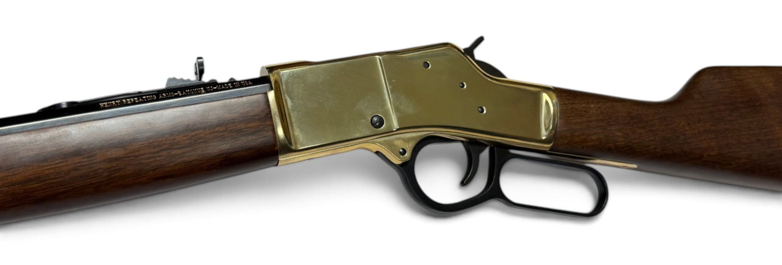 Excellent Henry Golden Big Boy .44 REM. MAG./.44 SPL. Lever Action Rifle: S#: BB0076980 | 20” Octagonal Barrel | Brass-finished receiver with tubular magazine, walnut furniture and classic lever-action configuration |||| CONDITION: Excellent, like new, with minor sign