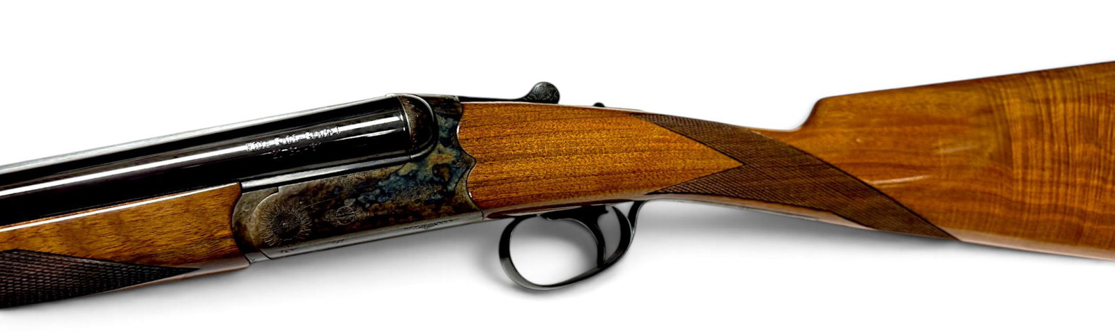 Excellent Smith & Wesson Elite Gold Grade I 20 GA. SXS Double Barrel Shotgun: S#: UCA0551, all matching | Mfg. Date: Circa 2007-2010 | 28” Solid Rib Barrels | 3” Chambers | 14.75" LOP | High end Turkish-made & Hand Engraved Smith & Wesson Elite Gold Grade I with