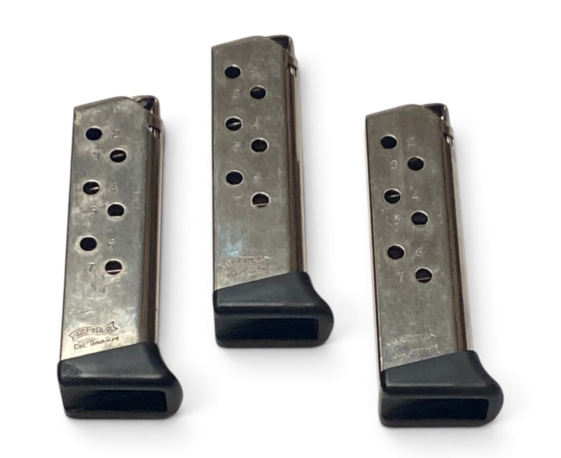 (3) Factory Walther PPK/S (7-Round) .380 ACP/9mm Kurz Magazines: See Photo(s)